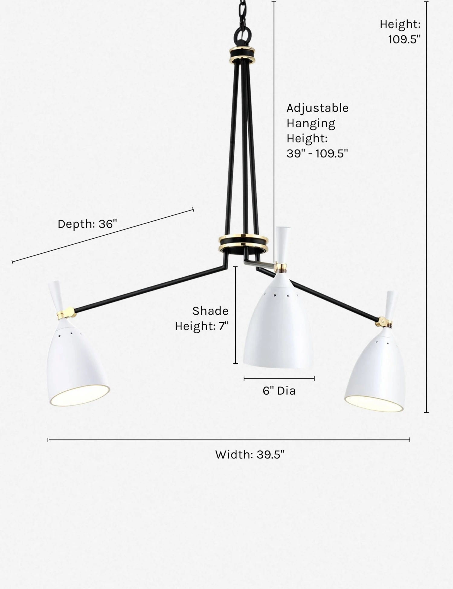 gracie_3-light_chandelier_black_and_off_white.jpg Lulu And Georgia Gracie Chandelier