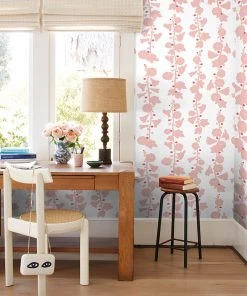 Lulu And Georgia Hollyhock Wallpaper By Clare V., Shell