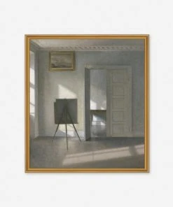 Lulu And Georgia 'Interior With An Easel' Wall Art By Vilhelm Hammershøi, Original Work Held By The J. Paul Getty Museum
