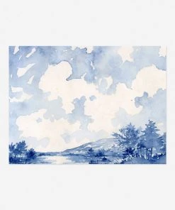 Lulu And Georgia Walls 'Blue Monochromatic Horizontal' Print By Laurel-Dawn Latshaw