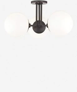 Lulu And Georgia Curved + Rounded Lia Semi-Flush Mount Light