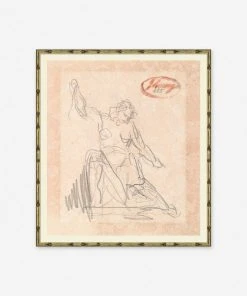 Lulu And Georgia 'Statue Drawing' Print Muted Pastels