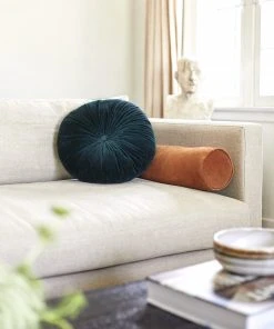 Lulu And Georgia Monroe Velvet Round Pillow Curved + Rounded