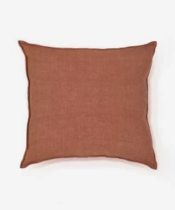 Lulu And Georgia Pillows + Throws Pom Pom At Home Montauk Large Euro Pillow, Terracotta