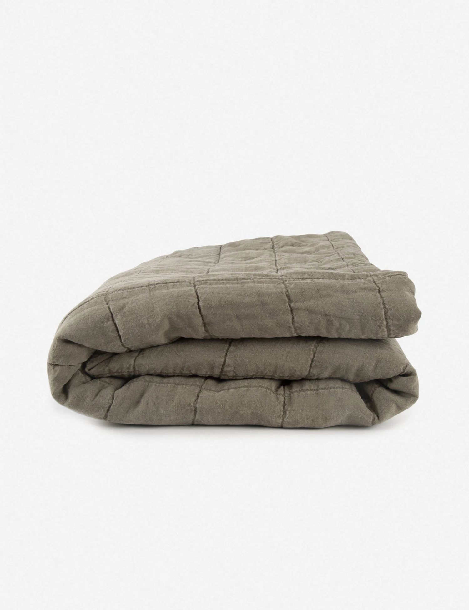 nancy-linen-quilt-olive.jpg Lulu And Georgia Hawkins New York Simple Linen Quilt Artful Proportions Collection