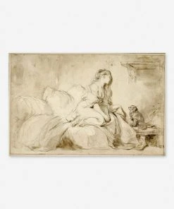 Lulu And Georgia 'Oh! IF Only He Were As Faithful To Me' Wall Art By Jean-Honoré Fragonard, Original Work Held By The J. Paul Getty Museum Earth Tones