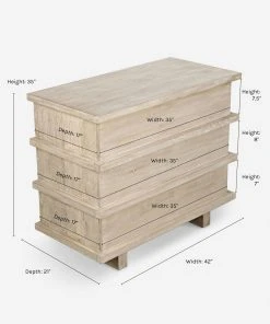 Lulu And Georgia Corliss 3-Drawer Dresser, White Wash Furniture