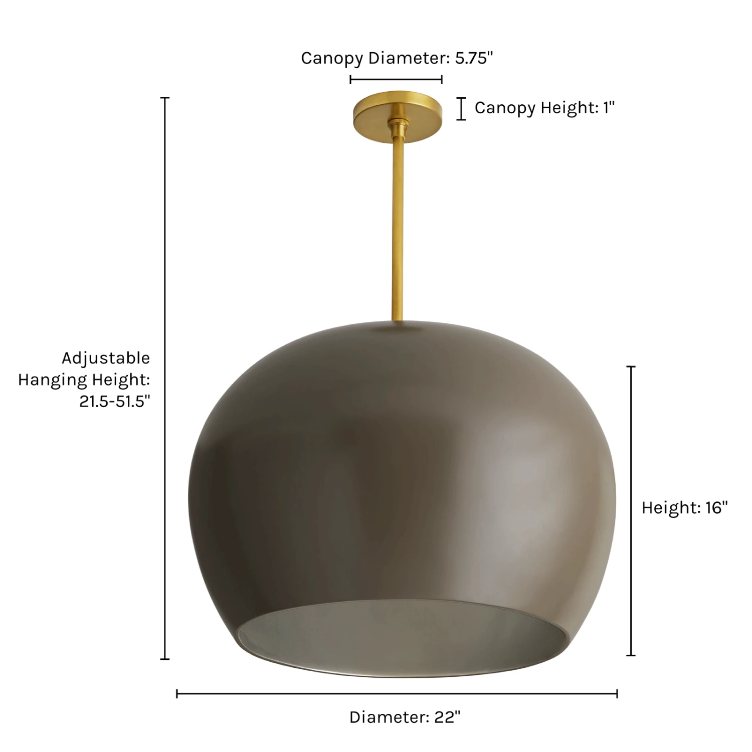 patton-taupe-pendant-dimensions.png Lulu And Georgia Lighting Arteriors Patton Pendant Light
