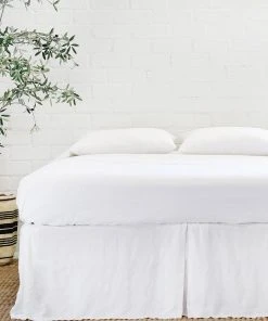 Lulu And Georgia Pom Pom At Home Pleated Linen Bed Skirt