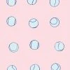 Lulu And Georgia Tennis Balls Wallpaper By Clare V., Pink