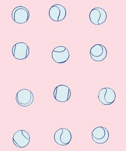 Lulu And Georgia Tennis Balls Wallpaper By Clare V., Pink