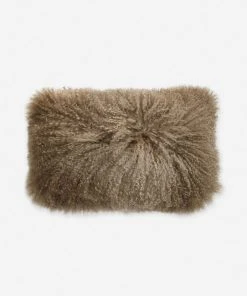 Lulu And Georgia Bouclé + Textural Fabric Albany Fur Lumbar Pillow, Natural