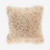 Lulu And Georgia Bouclé + Textural Fabric Madison Cashmere Fur Pillow